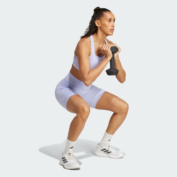 Purple Optimé Essentials Stash Pocket 7-Inch Short Leggings