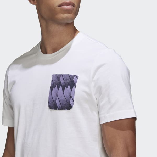 Blanco Polera Estampada Real Madrid BW196