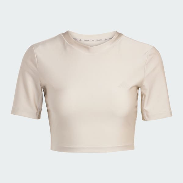 Beige Playera Workout Essentials Shine