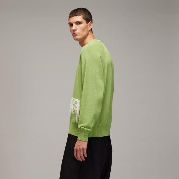 Adidas Y-3 Logo Knit Crew Sweatshirt WORLDWIDE DELIVERY