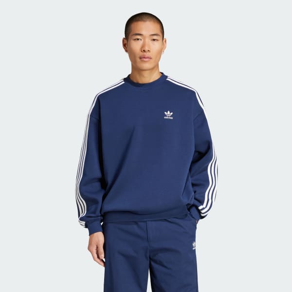 adidas Adicolor Oversized Crew Sweatshirt Blue adidas Malaysia