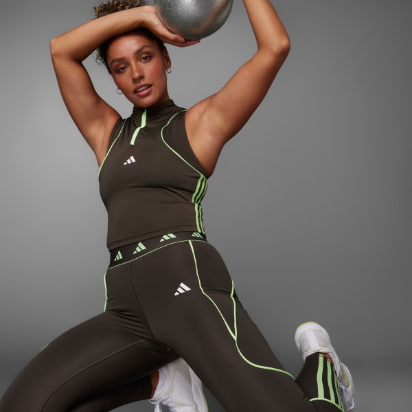 adidas Hyperglam Color Pop Training Tank Top - Green | Free