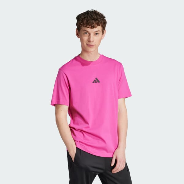 Rosa Camiseta Essentials de malha simples com logotipo pequeno