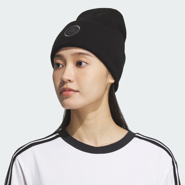adidas Wide Cuff 2 Fold Beanie - Black | Free Shipping with