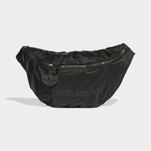 Black Satin Oversized Waist Bag