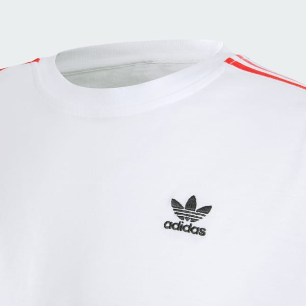 adidas trefoil 3 stripes t shirt in white