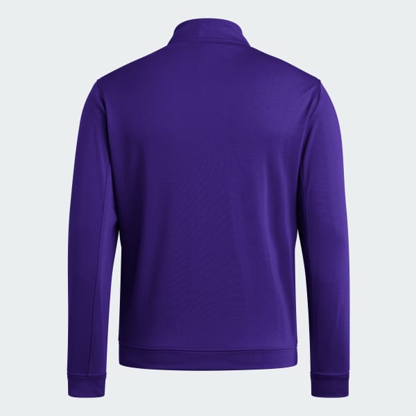 adidas Washington Huskies Coaches Elevated Golf Quaterzip - Purple