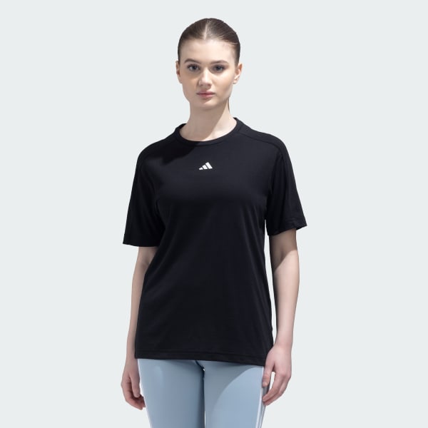 Black TRAINING ESSENTIALS CREWNECK TEE