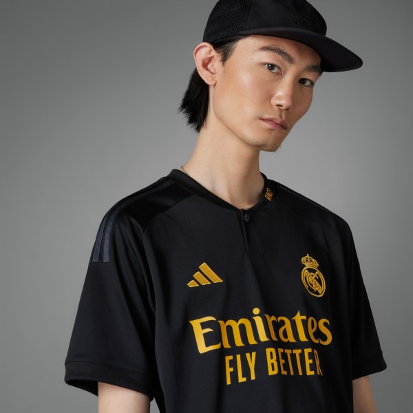 Camiseta adidas 3a Real Madrid Valverde niño 2023 2024 negra