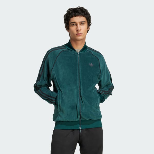 Vert Veste de survêtement velours SST Adicolor