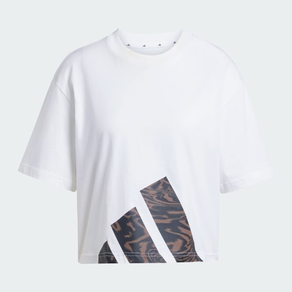 Blanco Polera Essentials Seasonals Animal Big Logo Boyfriend