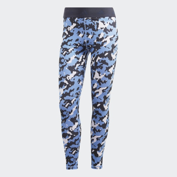 Violet Legging 7/8 à imprimé camouflage Techfit