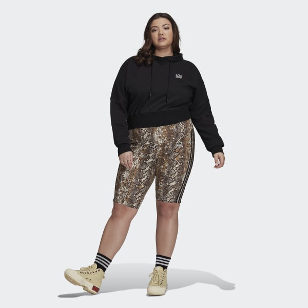 Black Cropped Hoodie (Plus Size)
