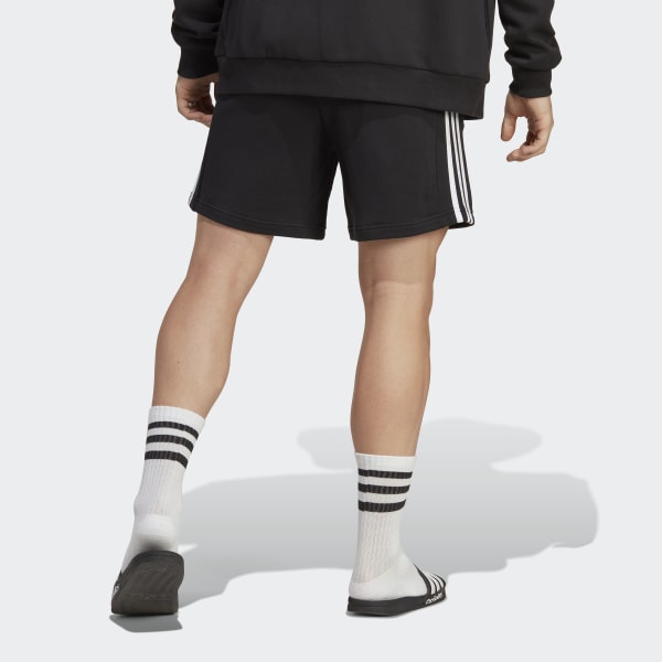Μαύρο Essentials French Terry 3-Stripes Shorts