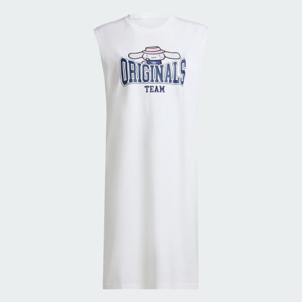 Blanco Vestido sin Mangas adidas Originals x Hello Kitty Cinnamoroll Estampado