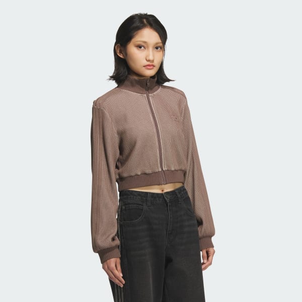 Brown CROP TRACK TOP