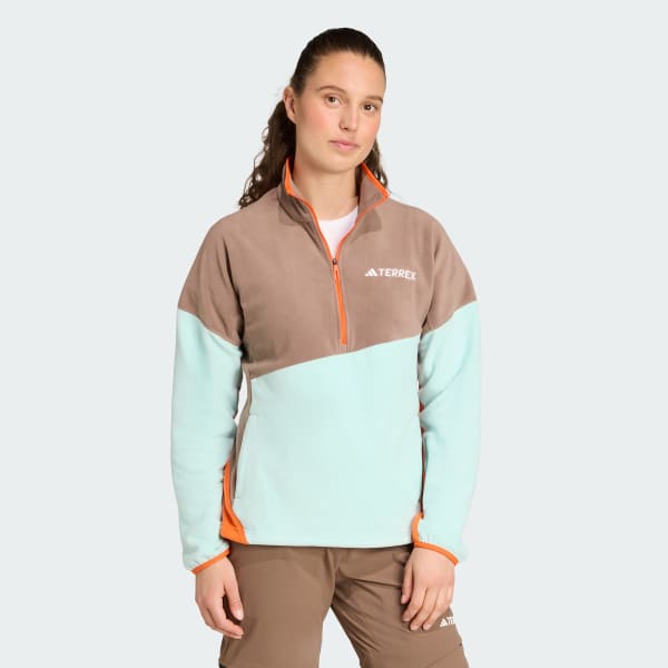 adidas Terrex Multi Climawarm Fleece Anorak - Brown | Free
