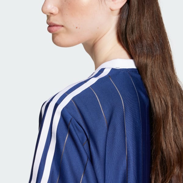 ★adidas★ 3S Pinstripe Tee Blue IY7233 adidas Adicolor 3-Stripes Pinstripe Tee - Blue | adidas