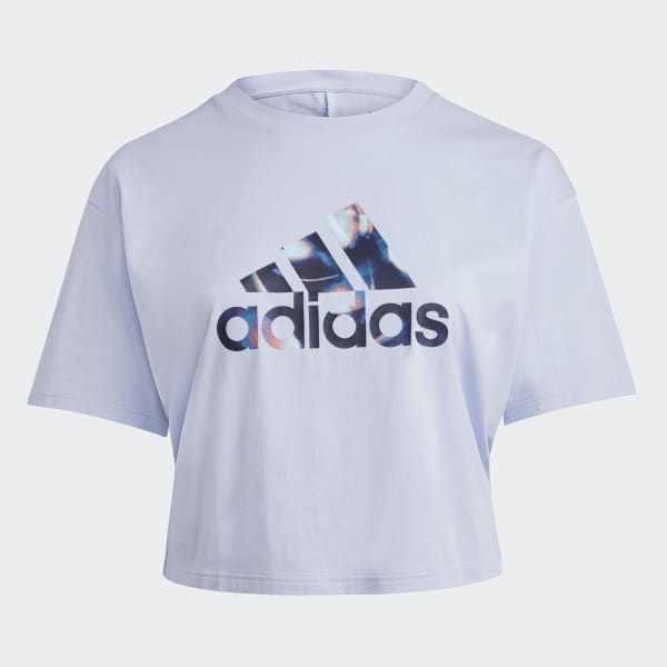 Adidas crop graphic tee online