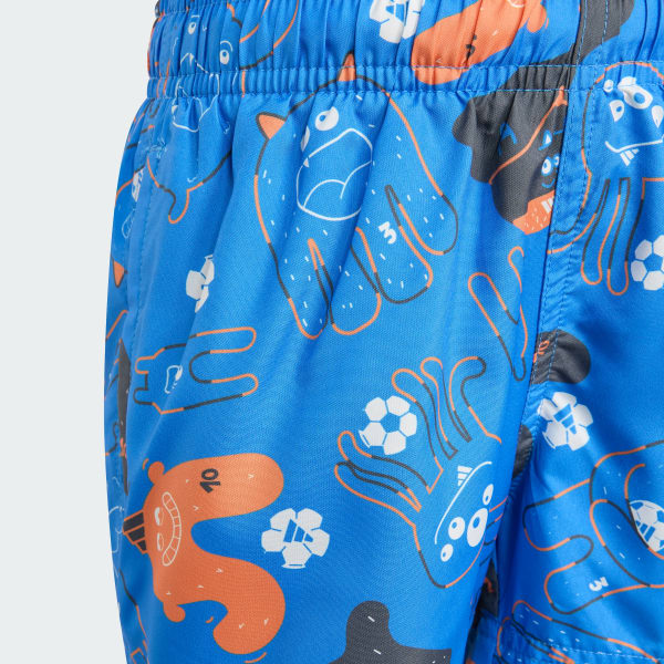 Blue TIRONSTER ALL OVER PRINT SWIM SHORTS