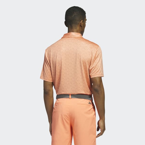 Orange Ultimate365 Allover Print Golf Polo Shirt