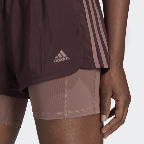 Red Pacer 3-Stripes Woven Two-in-One Shorts JLZ01