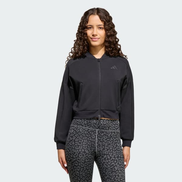 Black FUTURE ICONS 3 STRIPES FULL ZIP TRACK TOP

