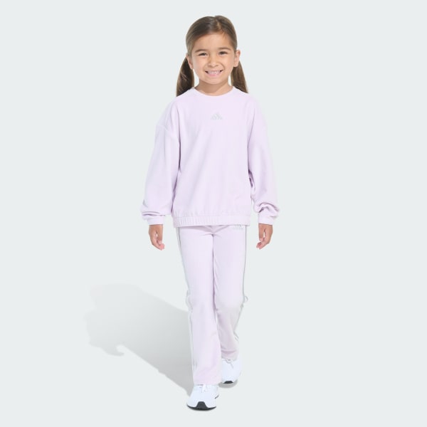 Adidas velour crew sweatshirt discount