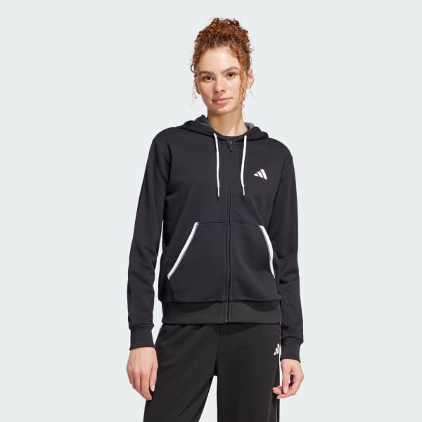 zwart Essentials Color Pop French Terry Full-Zip Hoodie