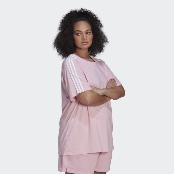 Pink Essentials Slim 3-Stripes Tee (Plus Size) ZR994