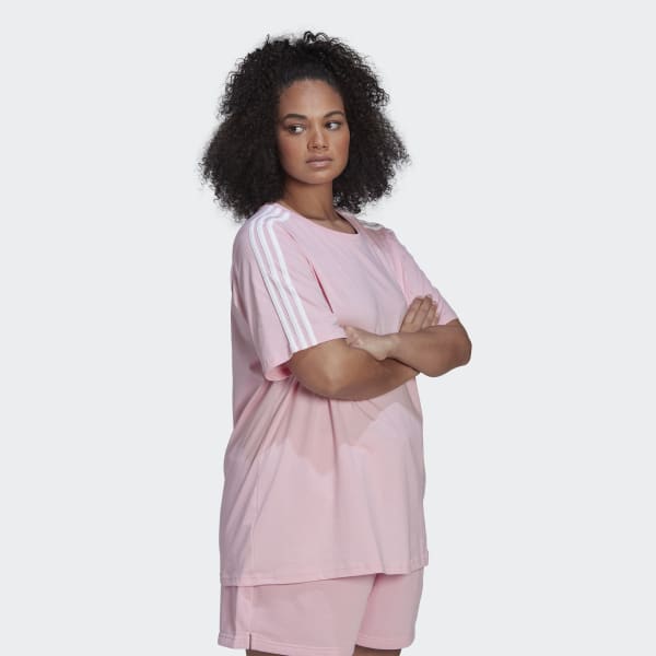 Rose T-shirt Essentials Slim 3-Stripes (Grandes tailles) ZR994