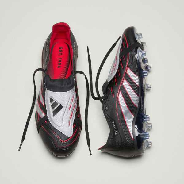 Black Predator Obsidian Strike Fold-Over Tongue Firm Ground/Multi Ground Football Boots