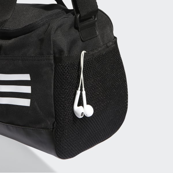 Scents Unlimited by Dany&Bailey - Adidas 3-Stripes Duffel Bag Extra Small  👉 A gym bag for workout gear. • Specs: 37cm × 20cm × 15cm. Volume: 14L.  100% recycled polyester plain weave.