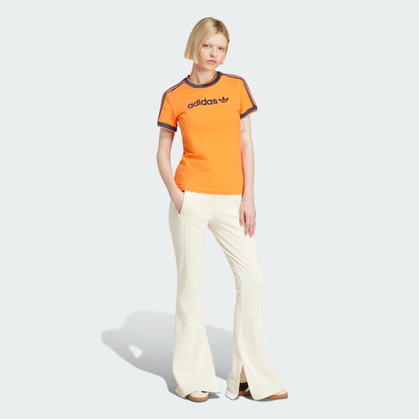 Λευκό 3-Stripes Flared Firebird Track Pants