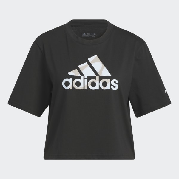 Black Marimekko Crop Tee