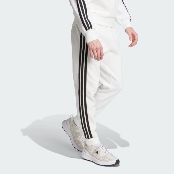 White Essentials 3-Stripes Fleece Pants