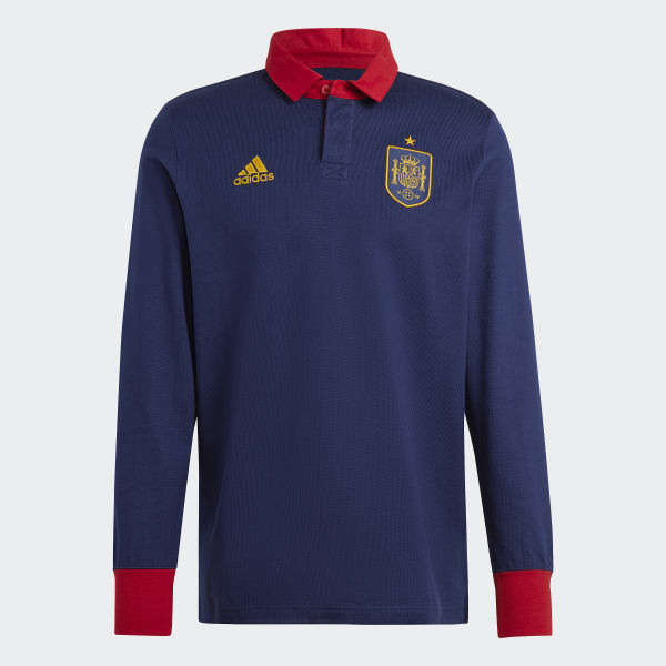 Blauw Spanje Lifestyler Poloshirt met Lange Mouwen KFT25