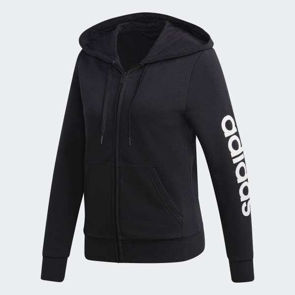 Negro Casaca con Capucha Essentials Linear