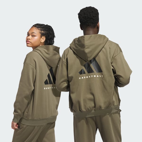 Vert Veste à capuche zip intégral adidas Basketball (Non genrée)