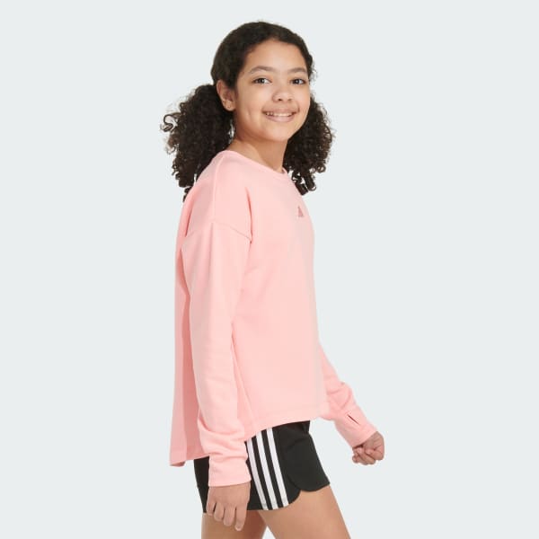 adidas Long Sleeve Regular Fit Embroidered Training Pullover Sweatshirt
