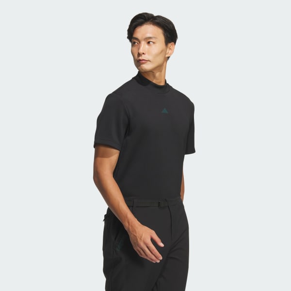 ブラック 【ゴルフ】コードカオス モックネック半袖シャツ