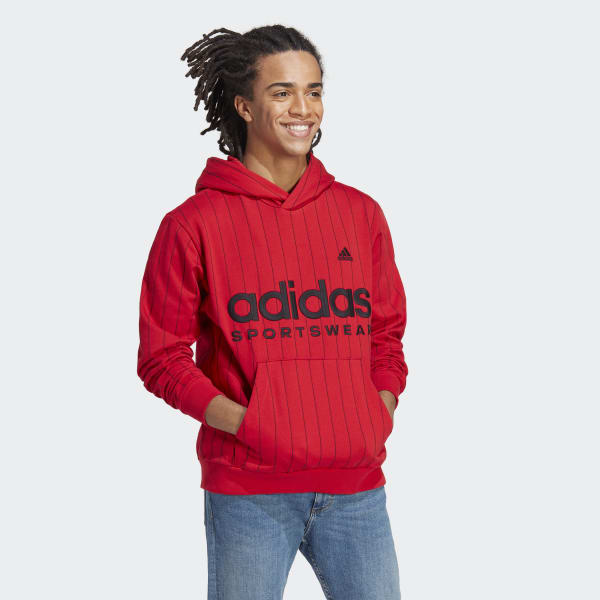 Rood Pinstripe Fleece Hoodie