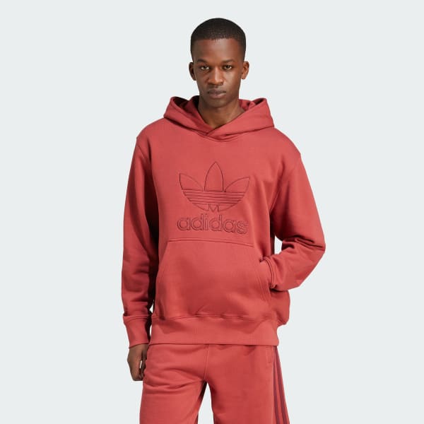 Trefoil Moletom Da Adidas Vermelho Moletom Capuz Adicolor