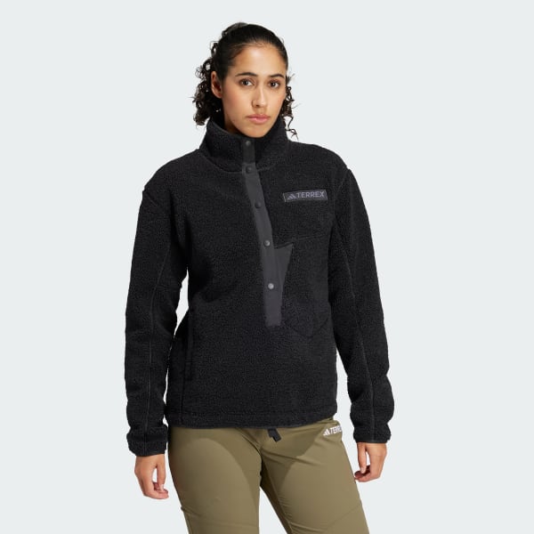 Black Terrex Xploric High Pile Fleece Pullover Sweatshirt
