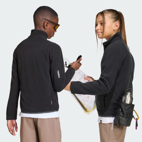 Zwart Terrex Multi Fleece met Lange Ritssluiting Kids