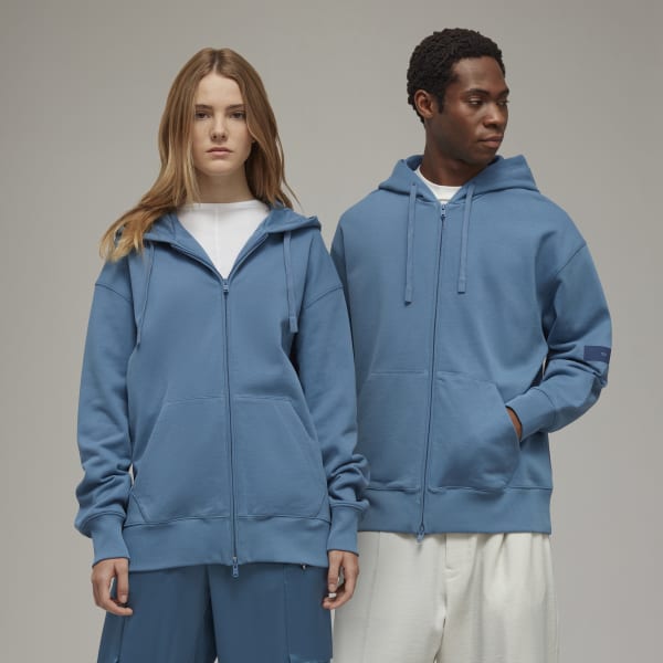 Adidas blue discount zip up hoodie