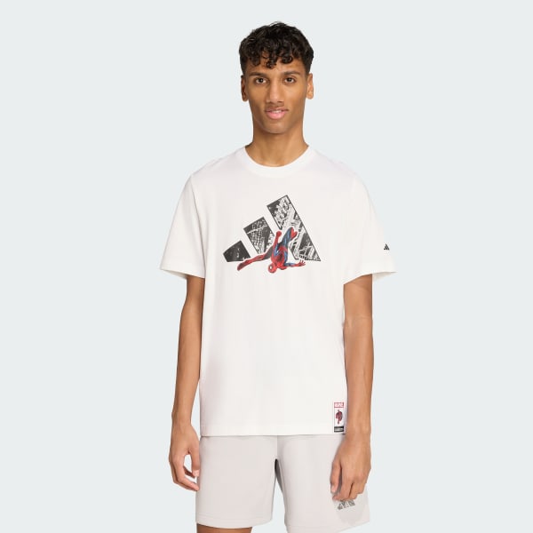 Hvid adidas ©Marvel Spider-man t-shirt med logo