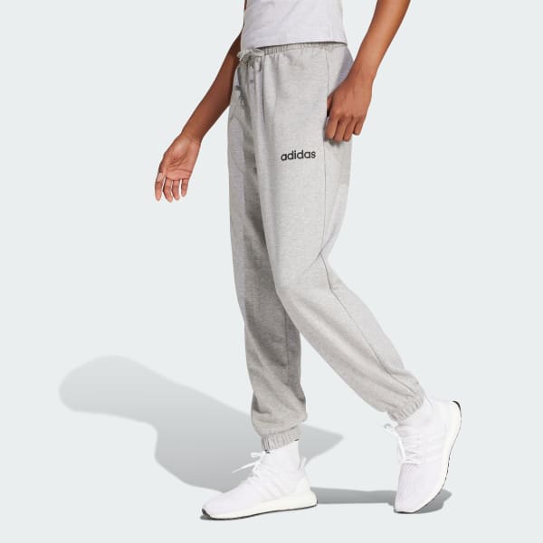 Pantalón Essentials Linear Algodón Perchado Puños Ajustados Gris