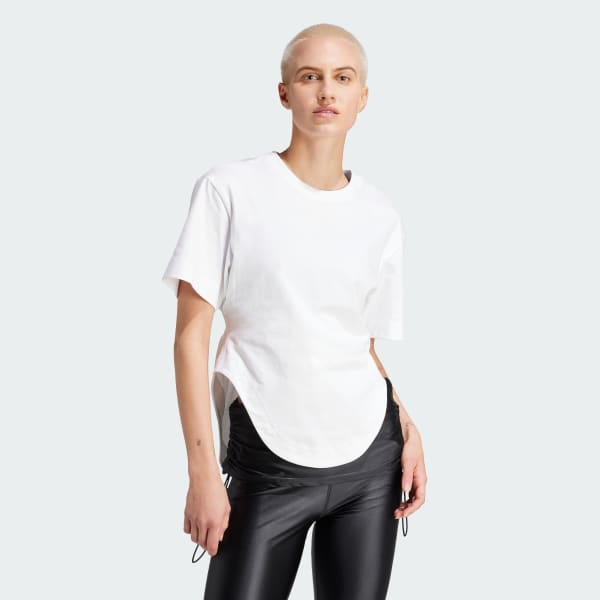 White adidas by Stella McCartney Sportswear Curved Hem T-Shirt