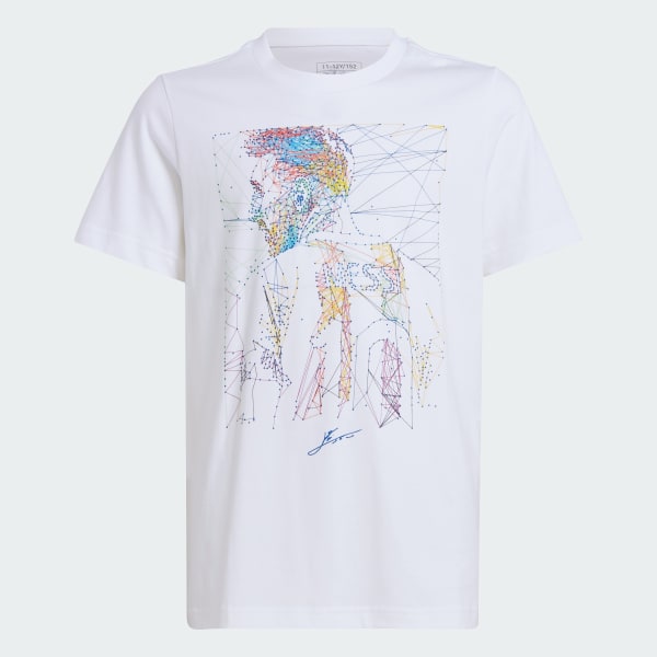 Blanco Remera Messi Fútbol Estampada Kids